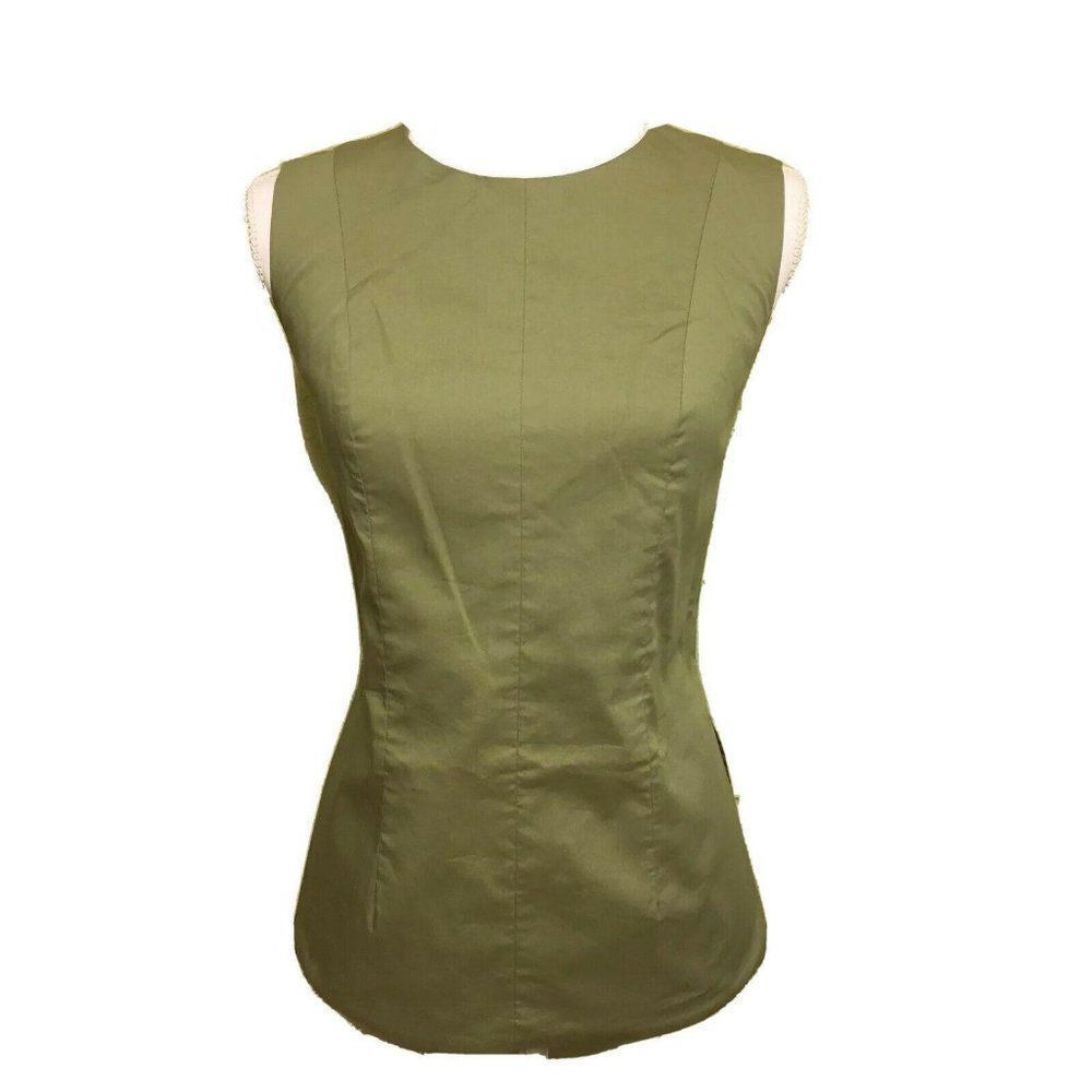 G.I.L.I. Got It Love It Size 2 Blouse Khaki Asymmetric Hi-lo Sleeveless Top J